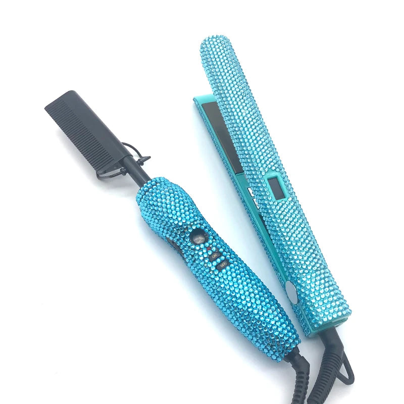 Bling Hair Straightener and Hot Comb Set